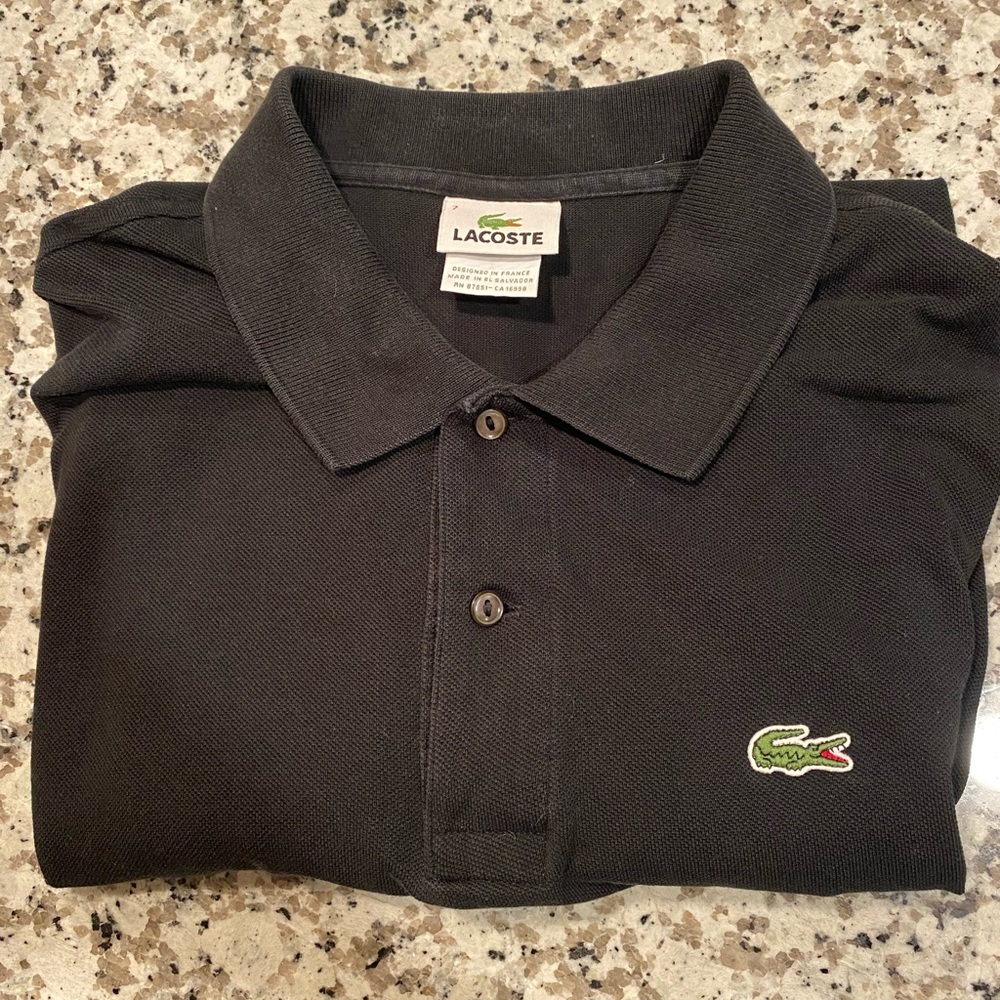Lacoste Black Polo size 7 (large)